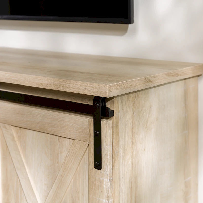 Meuble TV de 58 pouces style porte de grange coulissante