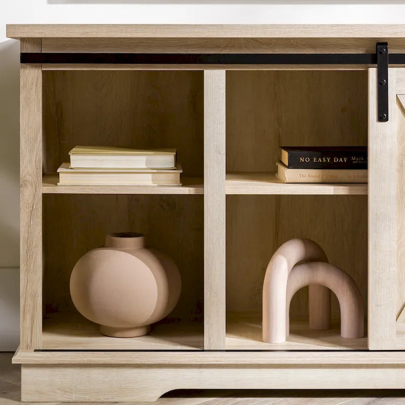 Meuble TV de 58 pouces style porte de grange coulissante