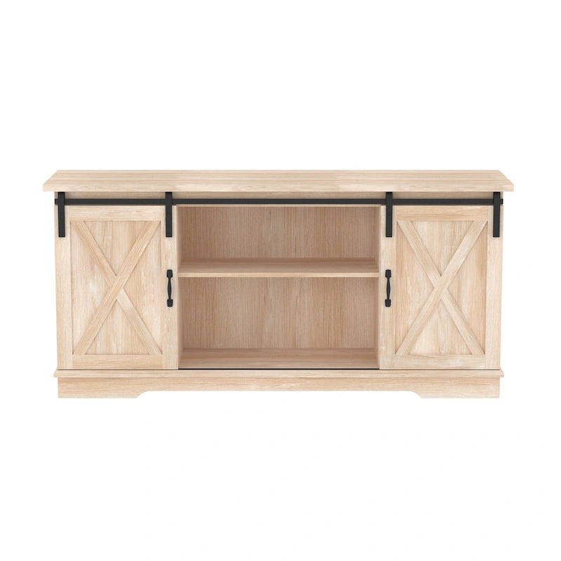 Meuble TV de 58 pouces style porte de grange coulissante