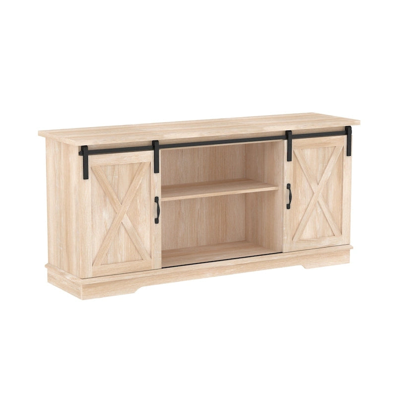 Meuble TV de 58 pouces style porte de grange coulissante