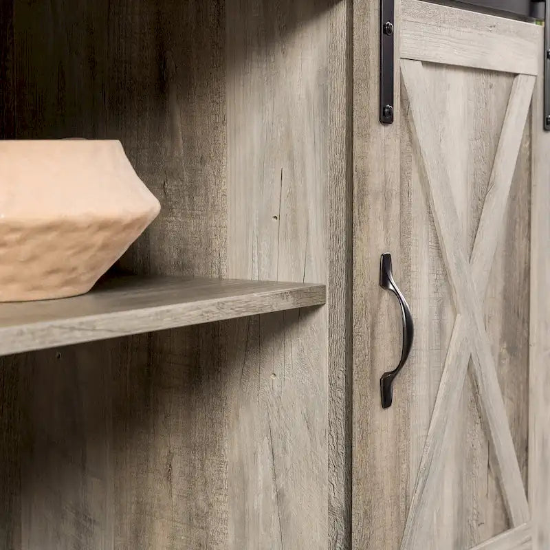 Meuble TV de 58 pouces style porte de grange coulissante