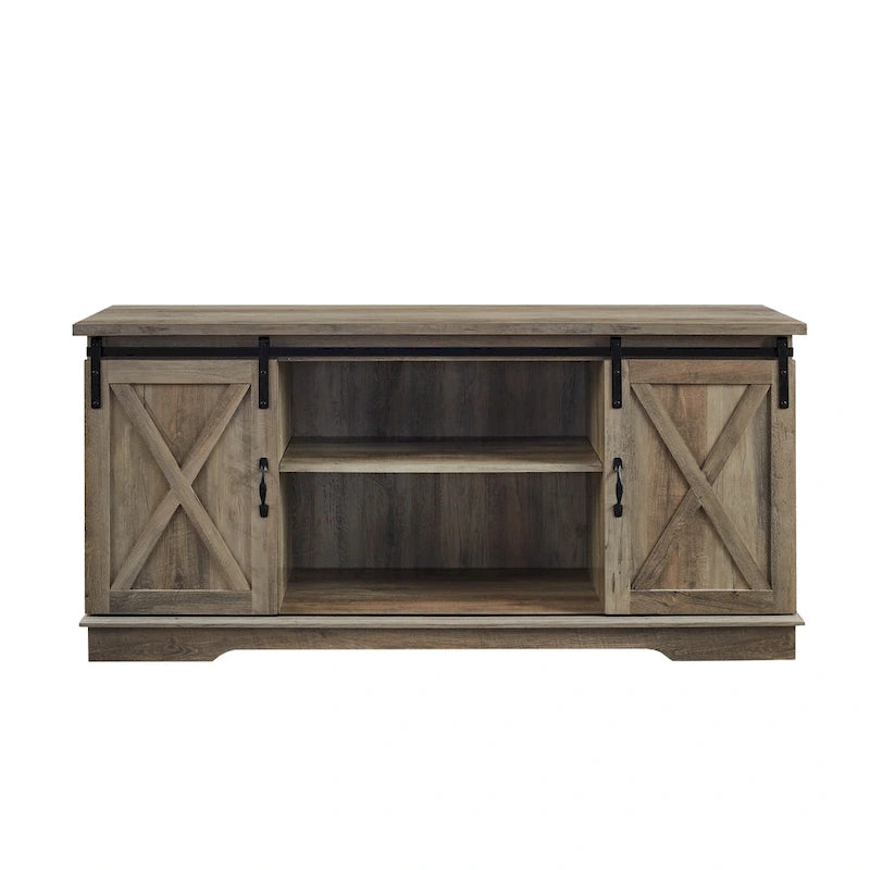 Meuble TV de 58 pouces style porte de grange coulissante