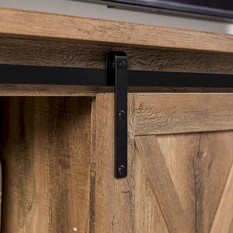Meuble TV de 58 pouces style porte de grange coulissante
