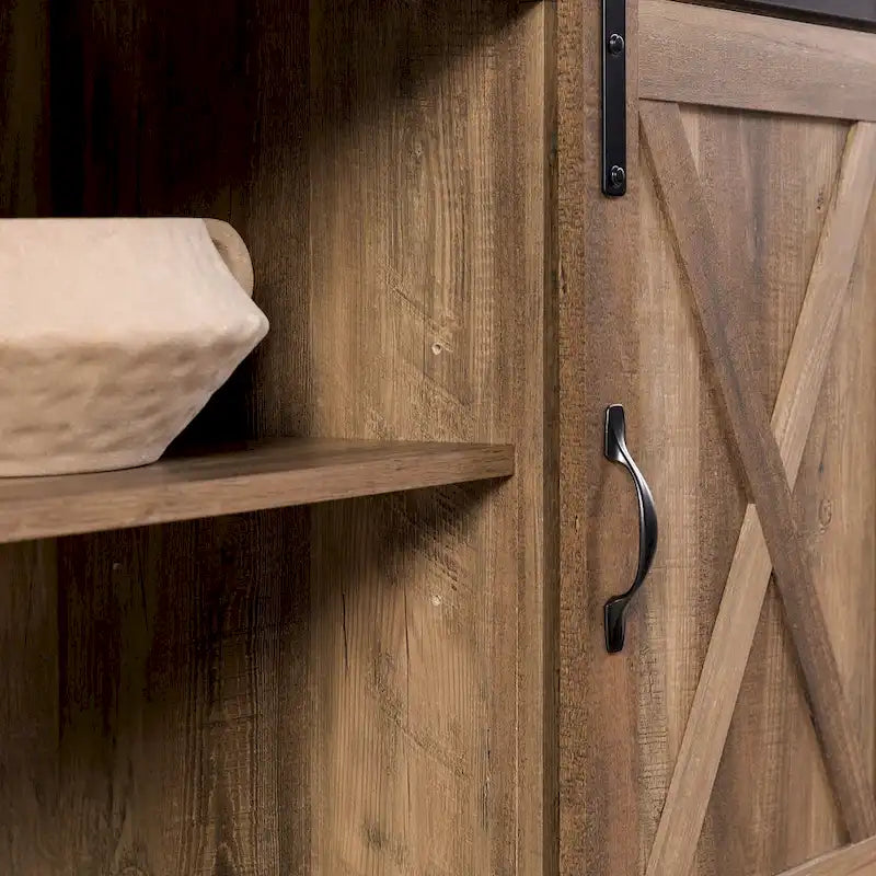 Meuble TV de 58 pouces style porte de grange coulissante