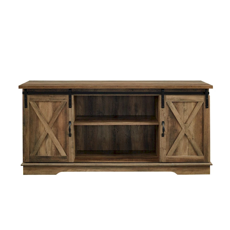 Meuble TV de 58 pouces style porte de grange coulissante