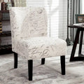 Fauteuil d'appoint rembourré blanc 29,13 avec pieds en bois