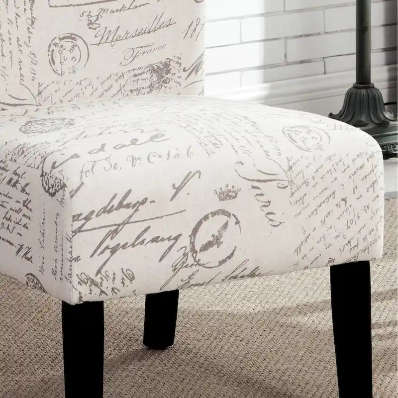 Fauteuil d'appoint rembourré blanc 29,13 avec pieds en bois