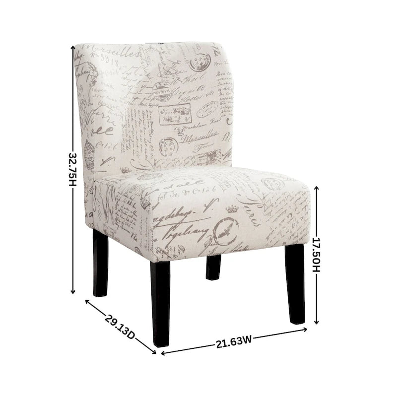 Fauteuil d'appoint rembourré blanc 29,13 avec pieds en bois