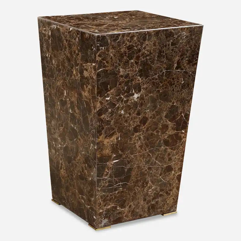 Table d'appoint de 14 pouces de large avec accents en marbre