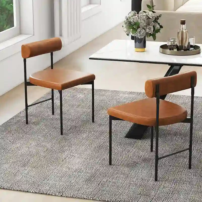 Chaise de salle à manger, ensemble de 2, revêtement en similicuir, pour cuisine