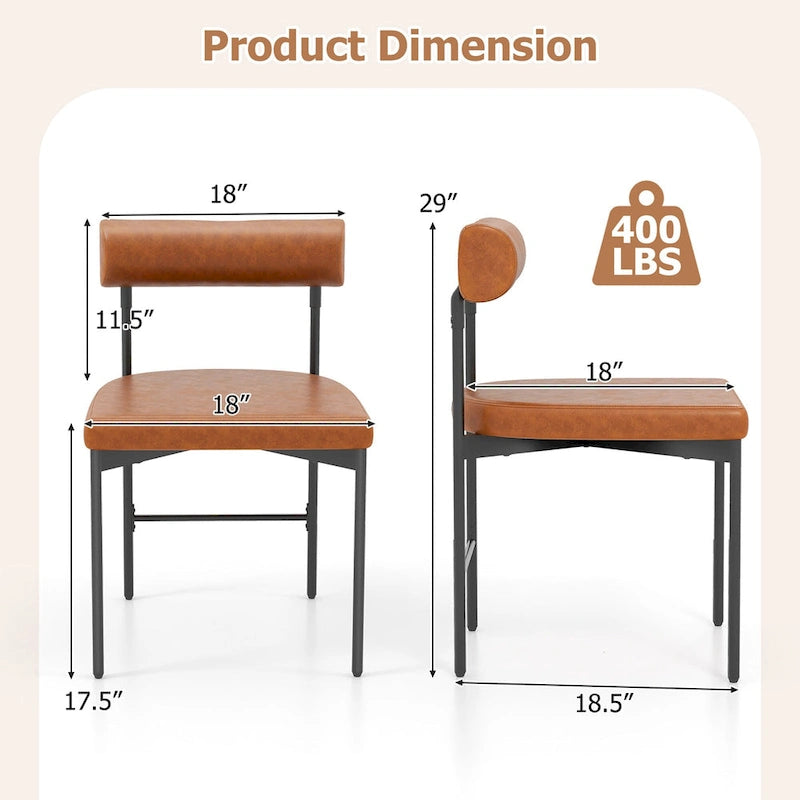 Chaise de salle à manger, ensemble de 2, revêtement en similicuir, pour cuisine