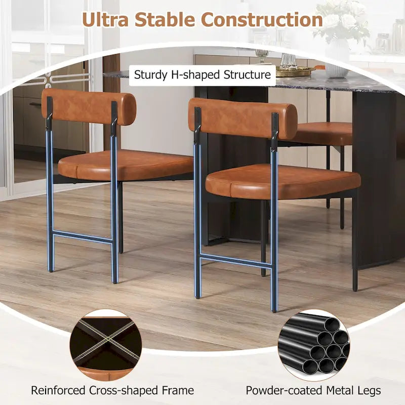 Chaise de salle à manger, ensemble de 2, revêtement en similicuir, pour cuisine
