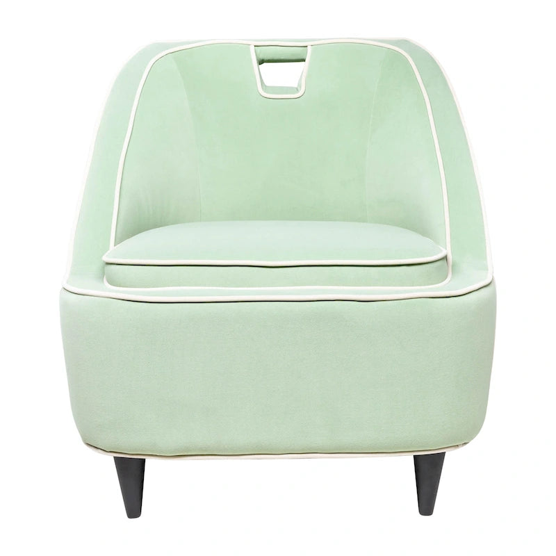 Fauteuil d'appoint moderne rembourré bicolore - 28 x 30 x 31