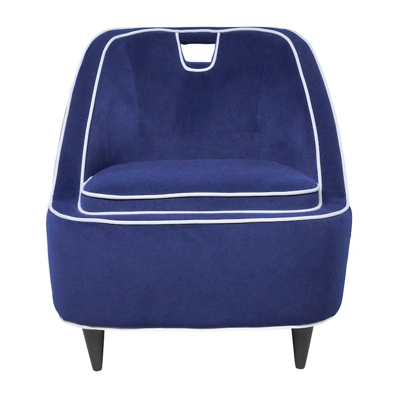 Fauteuil d'appoint moderne rembourré bicolore - 28 x 30 x 31