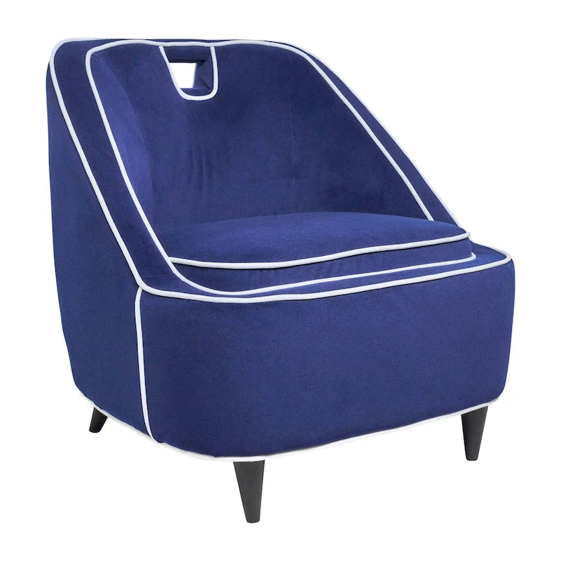 Fauteuil d'appoint moderne rembourré bicolore - 28 x 30 x 31