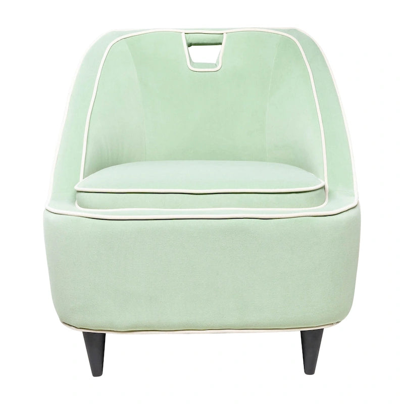 Fauteuil d'appoint moderne rembourré bicolore - 28 x 30 x 31
