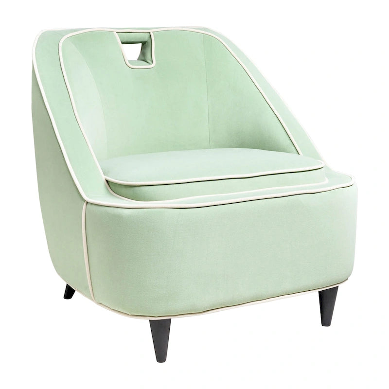 Fauteuil d'appoint moderne rembourré bicolore - 28 x 30 x 31