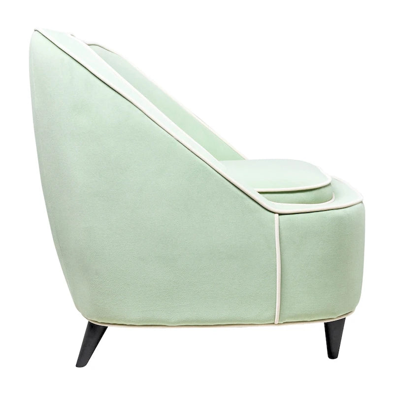 Fauteuil d'appoint moderne rembourré bicolore - 28 x 30 x 31