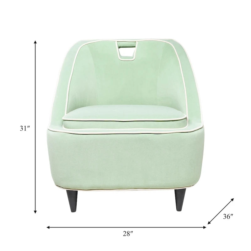 Fauteuil d'appoint moderne rembourré bicolore - 28 x 30 x 31