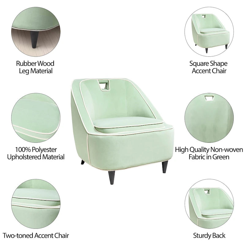 Fauteuil d'appoint moderne rembourré bicolore - 28 x 30 x 31