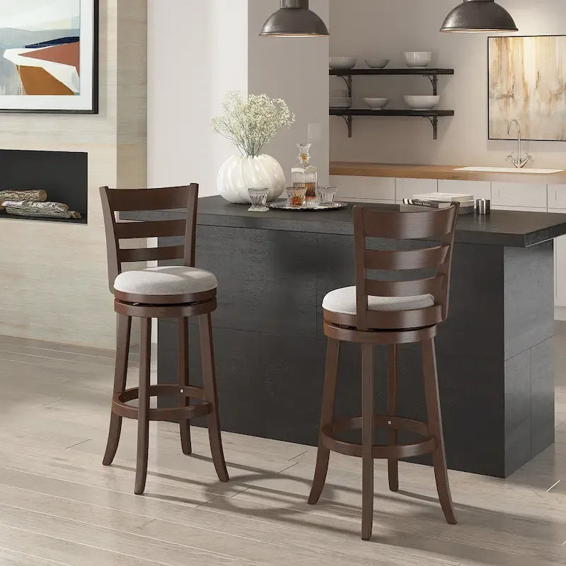 Tabouret de bar pivotant à dossier échelle