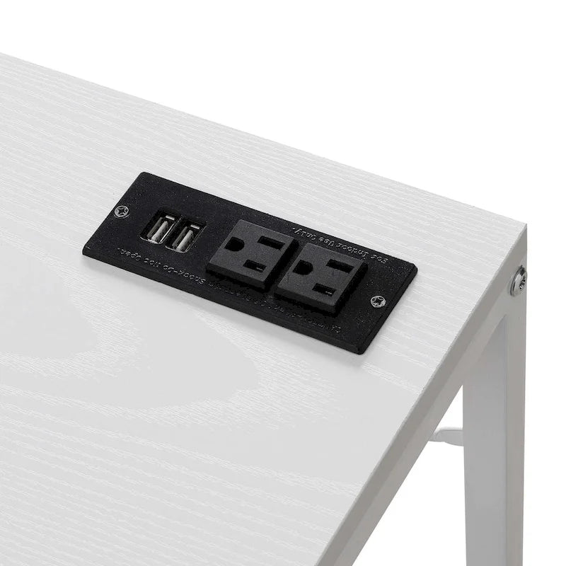 Poste de travail de bureau avec station de recharge et étagères