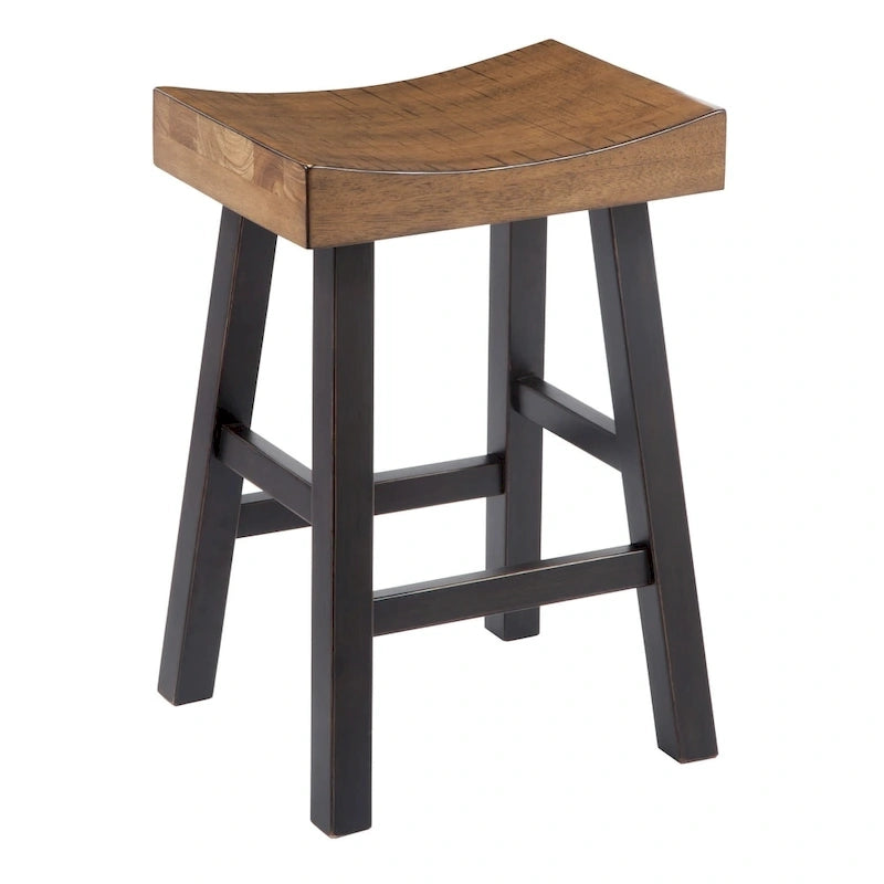 Tabouret de bar bicolore sans dossier (lot de 2)