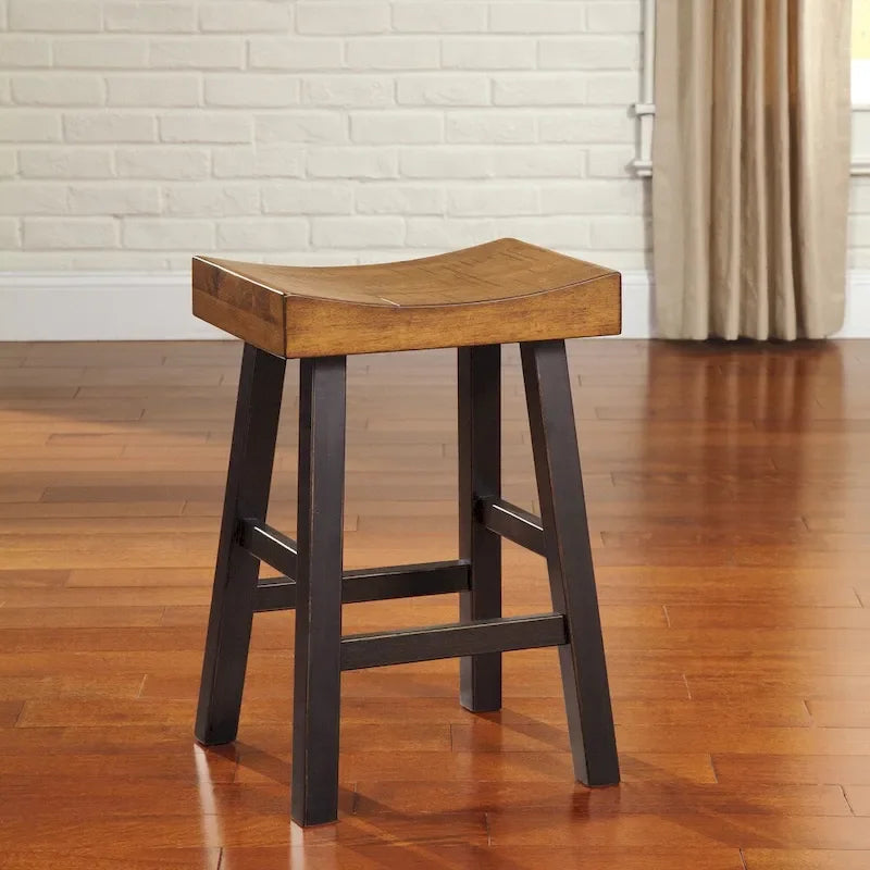 Tabouret de bar bicolore sans dossier (lot de 2)