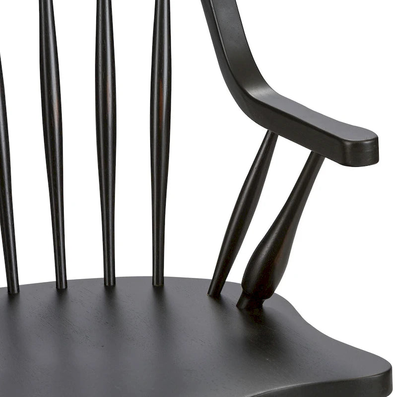 Chaise de salle à manger noire avec dossier et accoudoirs