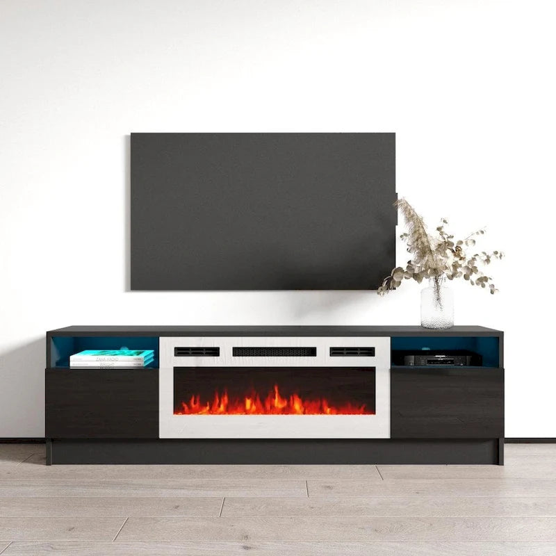 Meuble TV de 63 pouces avec foyer électrique
