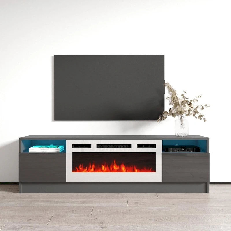 Meuble TV de 63 pouces avec foyer électrique