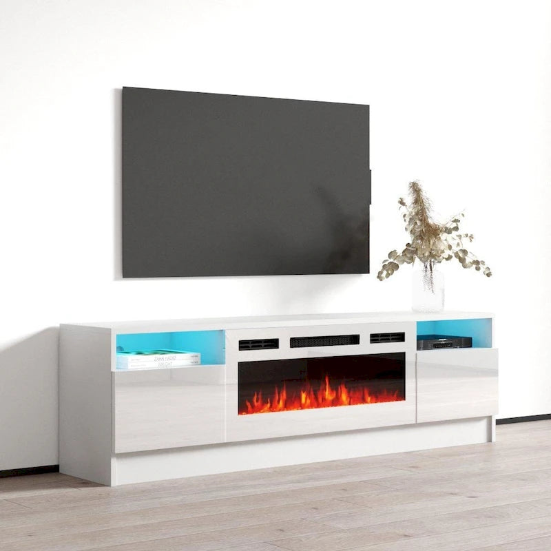 Meuble TV de 63 pouces avec foyer électrique