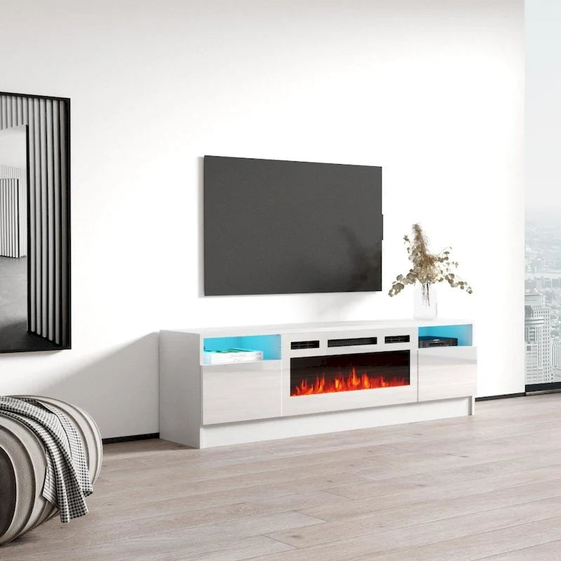 Meuble TV de 63 pouces avec foyer électrique