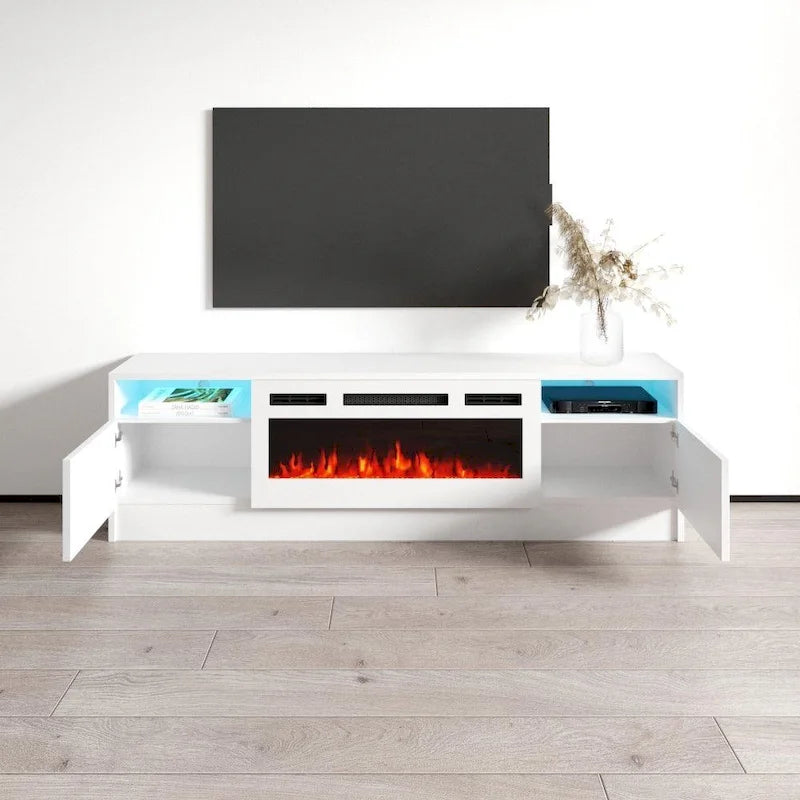 Meuble TV de 63 pouces avec foyer électrique