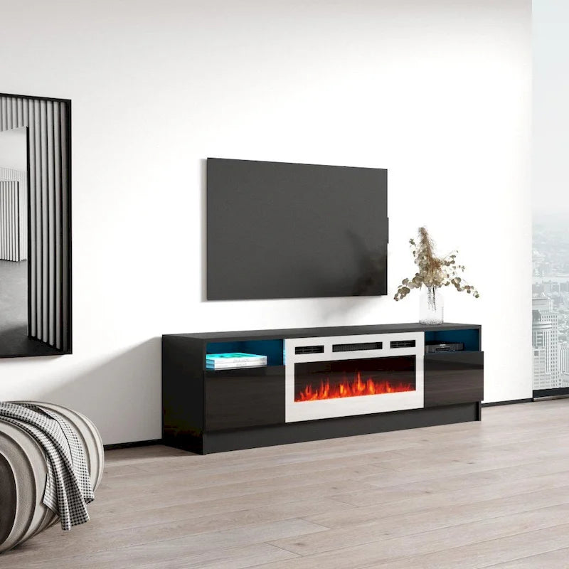 Meuble TV de 63 pouces avec foyer électrique