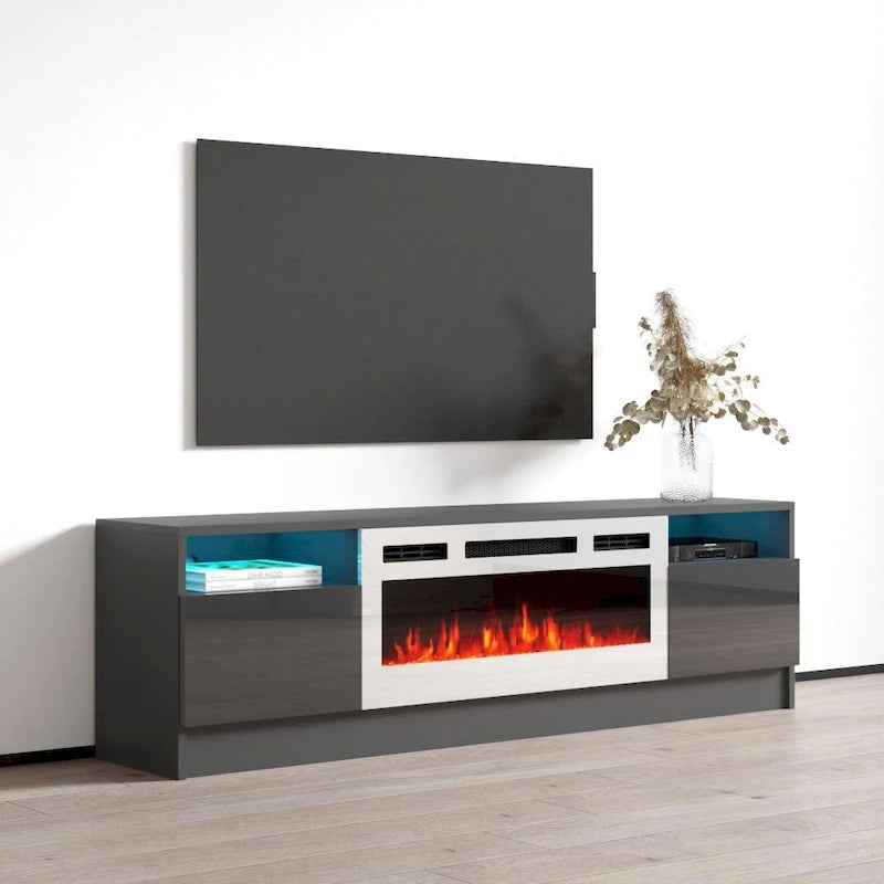 Meuble TV de 63 pouces avec foyer électrique