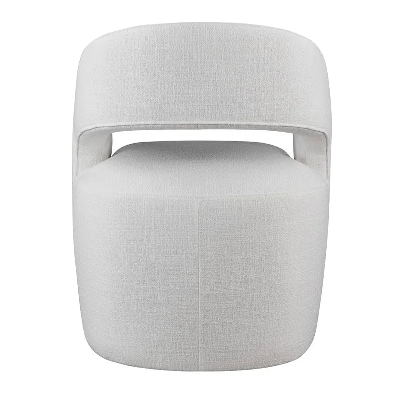 Chaise de salle à manger tonneau moderne avec roulettes et dossier ouvert, entièrement assemblée