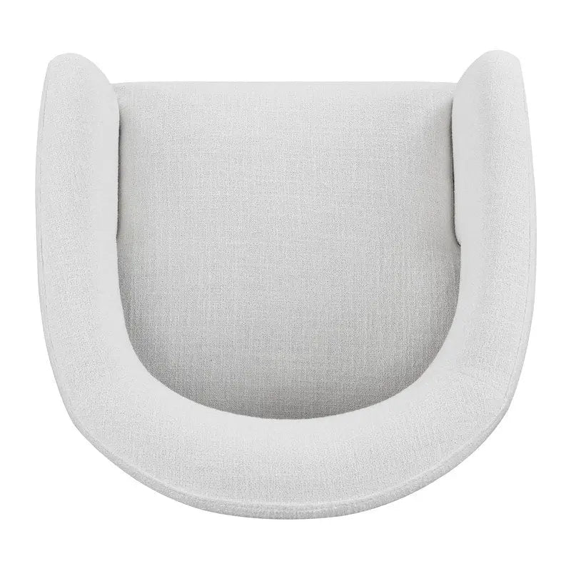 Chaise de salle à manger tonneau moderne avec roulettes et dossier ouvert, entièrement assemblée