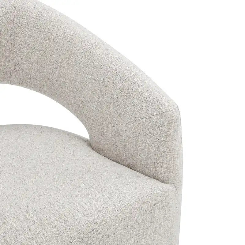 Chaise de salle à manger tonneau moderne avec roulettes et dossier ouvert, entièrement assemblée