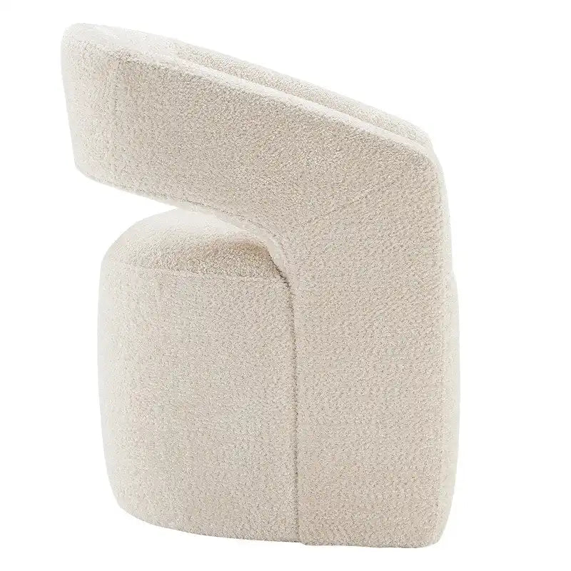 Chaise de salle à manger tonneau moderne avec roulettes et dossier ouvert, entièrement assemblée