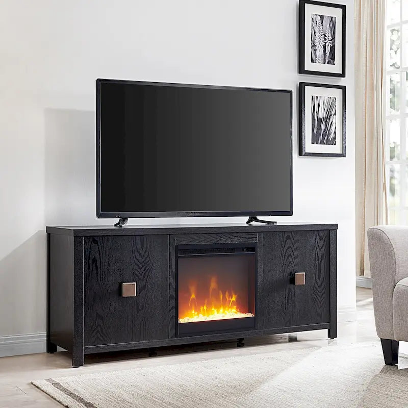 Meuble TV 58 po avec foyer électrique encastrable