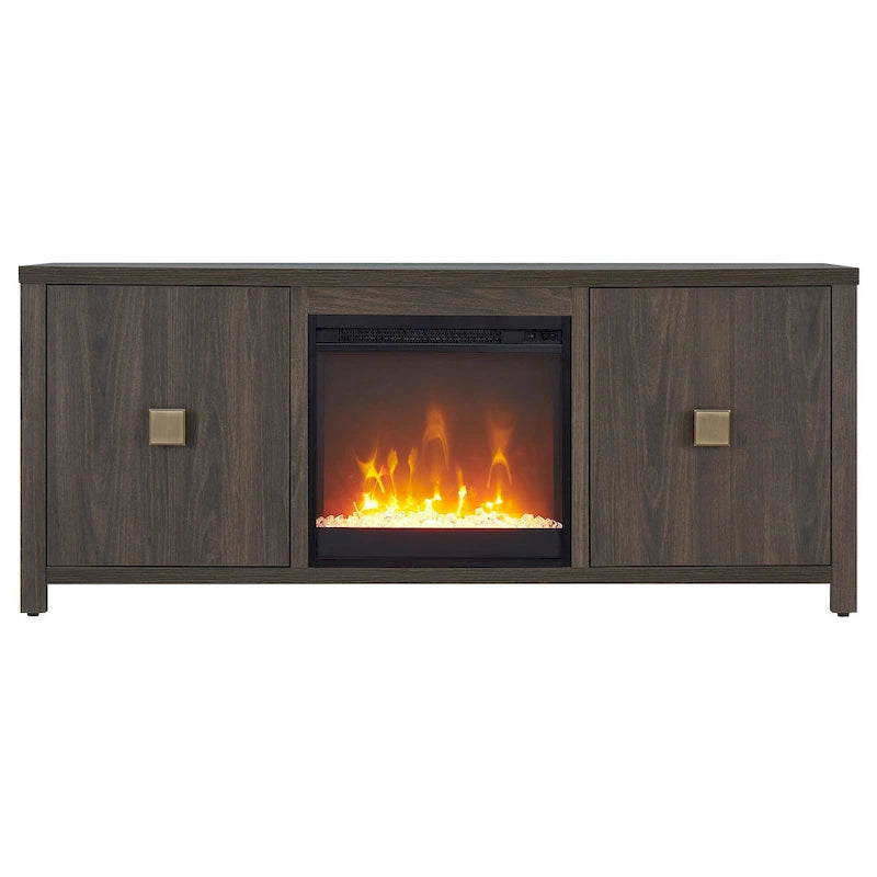 Meuble TV 58 po avec foyer électrique encastrable