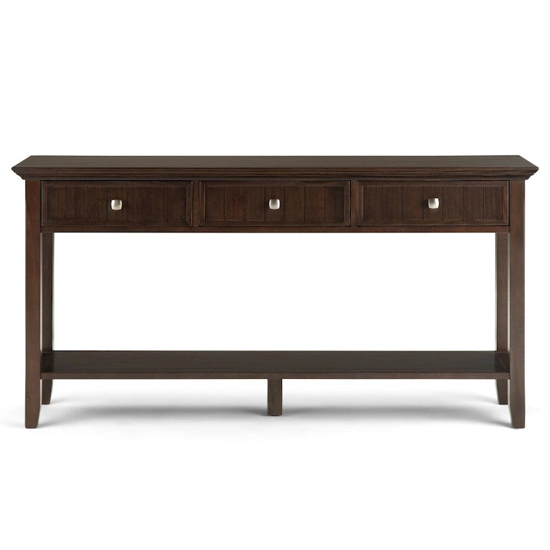 Table de console/d'entrée de style transitionnel en bois massif à larges planches, 60 pouces de largeur - 60 x 16 x 30
