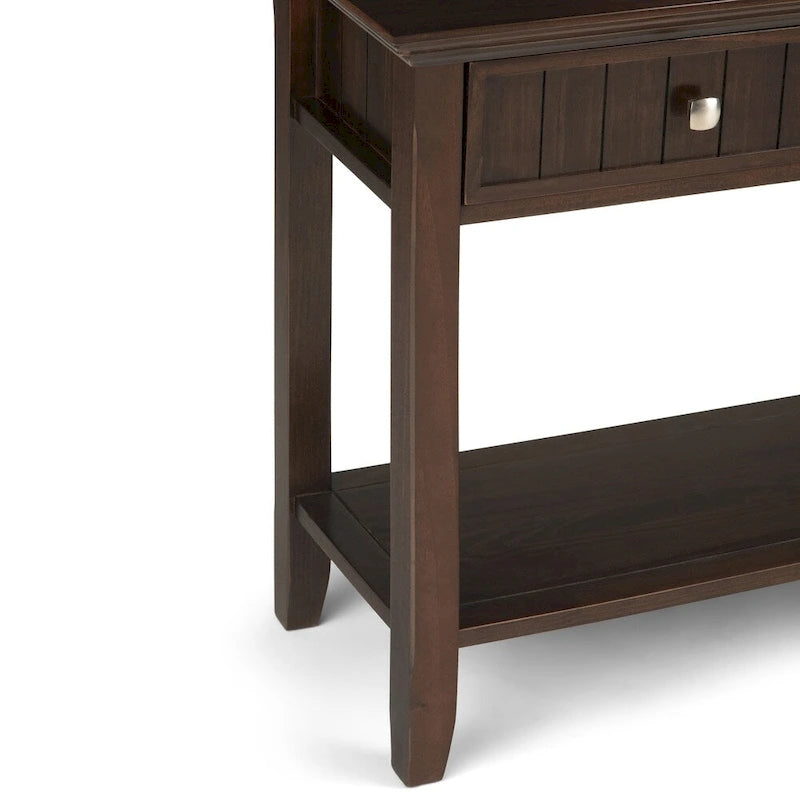 Table de console/d'entrée de style transitionnel en bois massif à larges planches, 60 pouces de largeur - 60 x 16 x 30