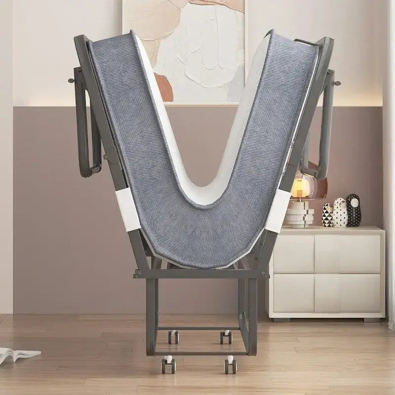 Lit pliant gain de place avec matelas, lit portable avec roulettes verrouillables