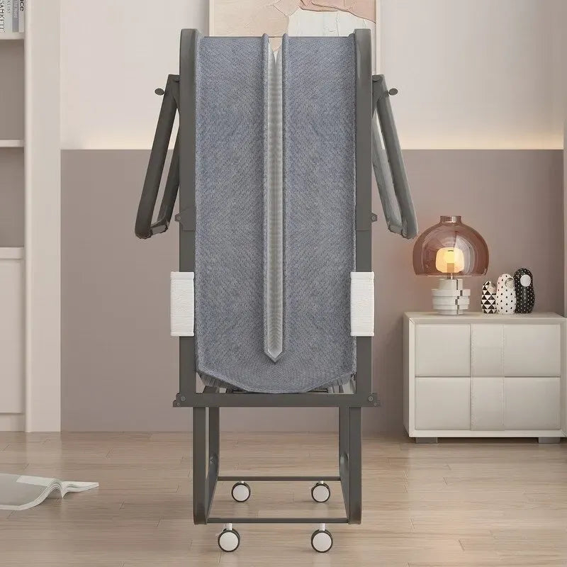Lit pliant gain de place avec matelas, lit portable avec roulettes verrouillables
