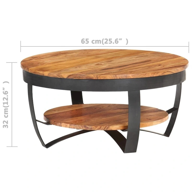 Table basse XL 65x65x32 cm bois d'acacia massif