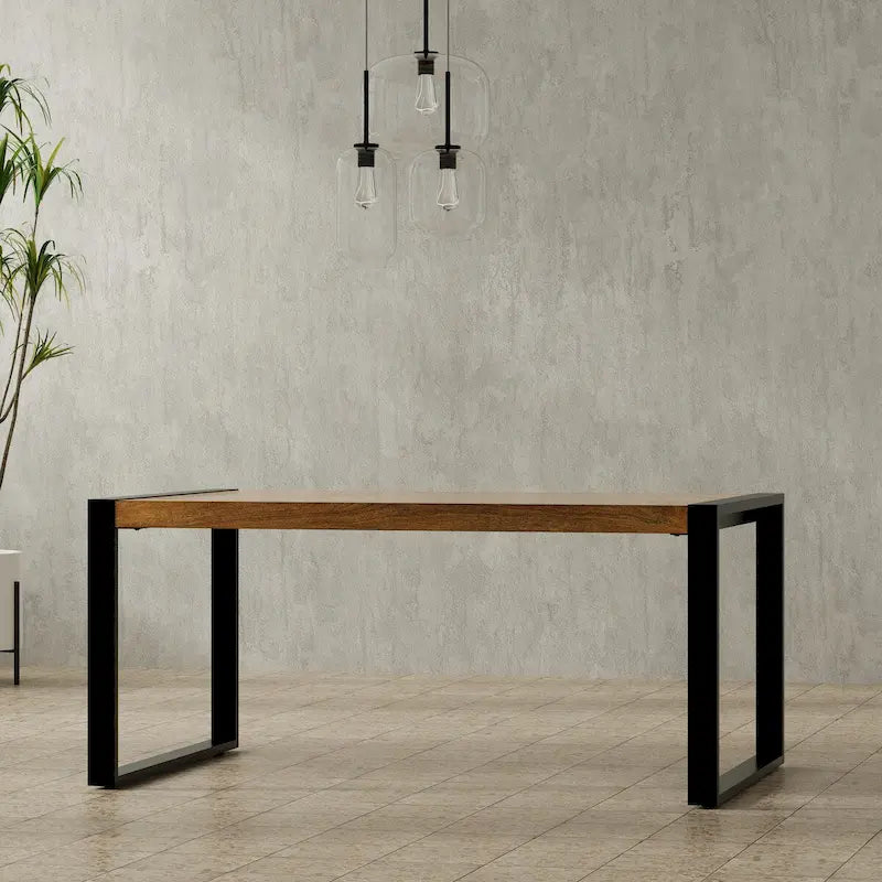 Table de salle à manger rectangulaire moderne de style industriel, 66 x 40 pouces — 66 pouces de largeur