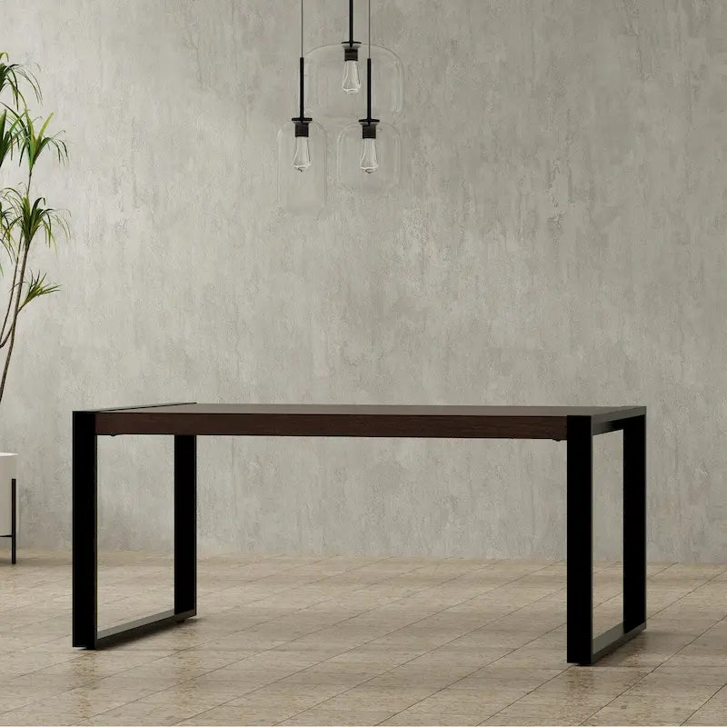 Table de salle à manger rectangulaire moderne de style industriel, 66 x 40 pouces — 66 pouces de largeur