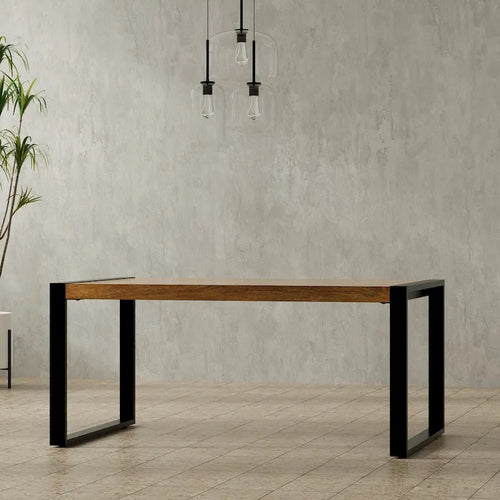 Table de salle à manger rectangulaire moderne de style industriel, 66 x 40 pouces — 66 pouces de largeur
